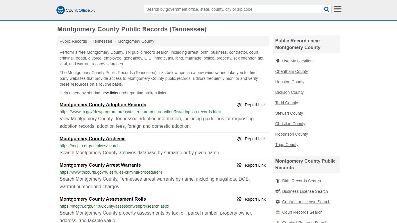 Public Records - Montgomery County, TN (Business, Criminal ...